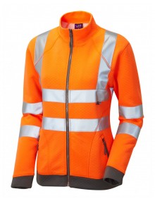 Leo Hollicombe Women's Zipped Sweatshirt Orange High Visibility
